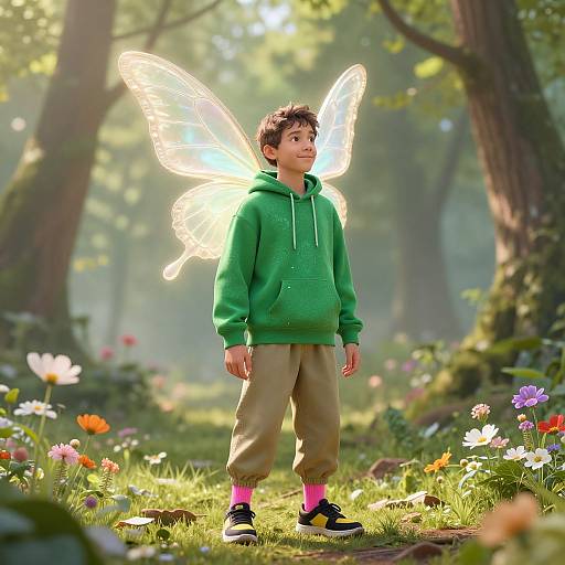 Man with Elegant Butterfly Wings