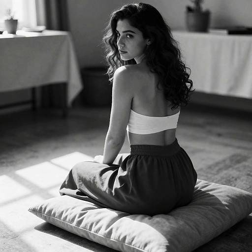 Elegant Black-and-White Portrait of a Woman