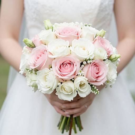 Serene Pink and White Wedding Bouquet