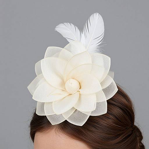 Elegant Ivory Sinamay Flower Fascinator