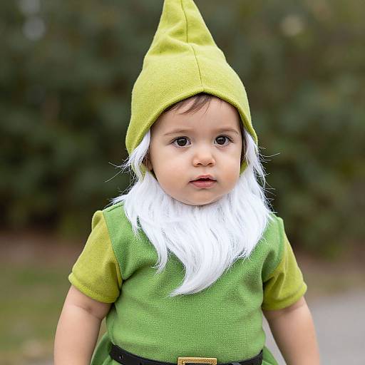 Adorable Toddler in Gnome Costume