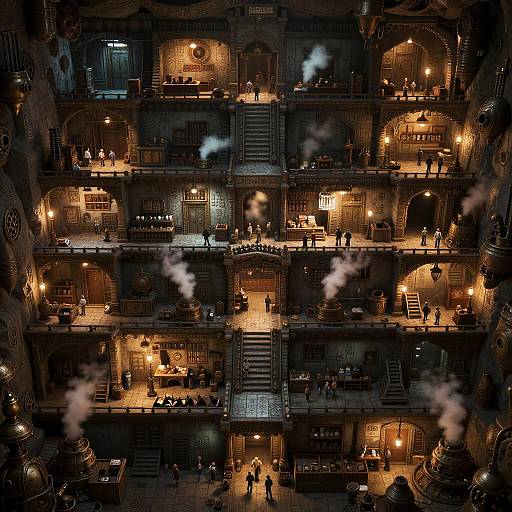 Steampunk Underground City Battlemap