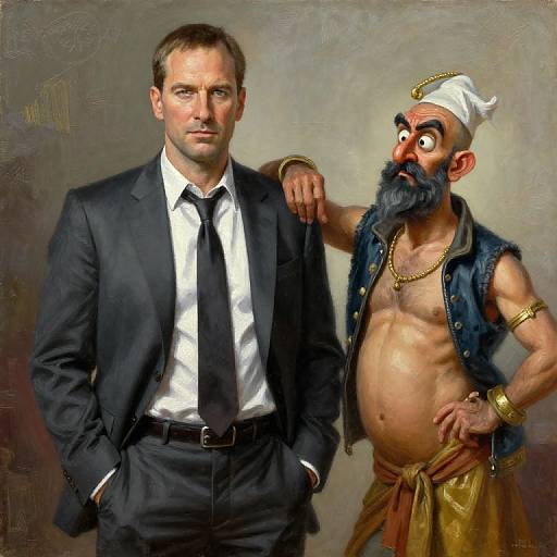 Jason Bourne and Birbal Oil Painting