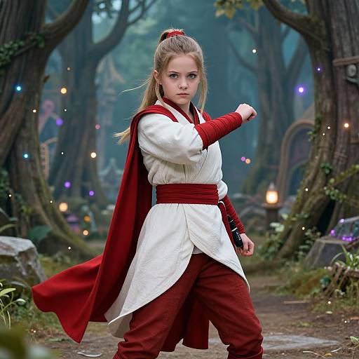Teenage Girl Jedi in Fantasy Village