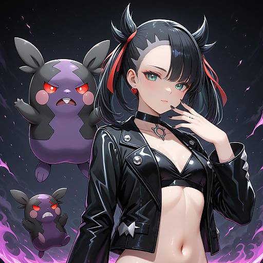 Illustration of Morpeko (hangry), pokemon in the style of Chiyo (pk19981234)