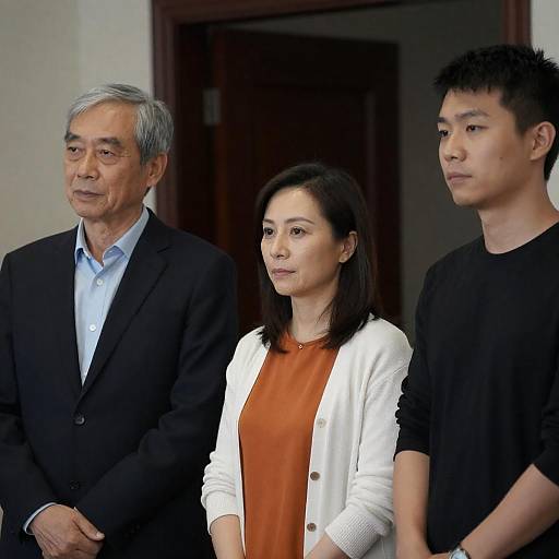 Three Asian Adults Standing Indoors