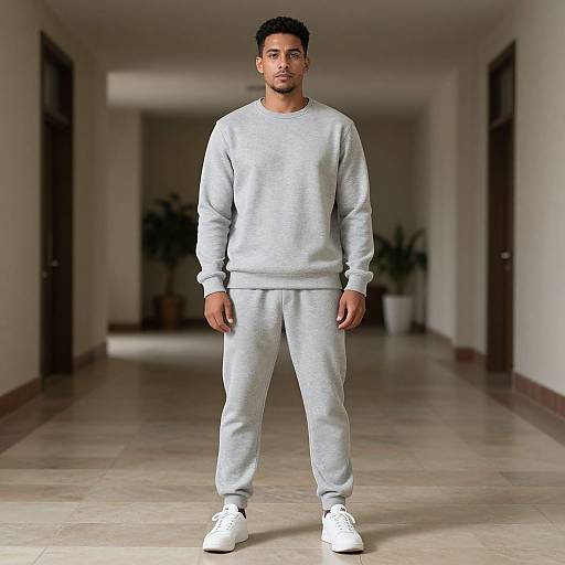 Man in Grey Sweat Suit