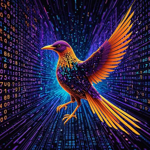 Digital Mechanical Bird with Binary Code