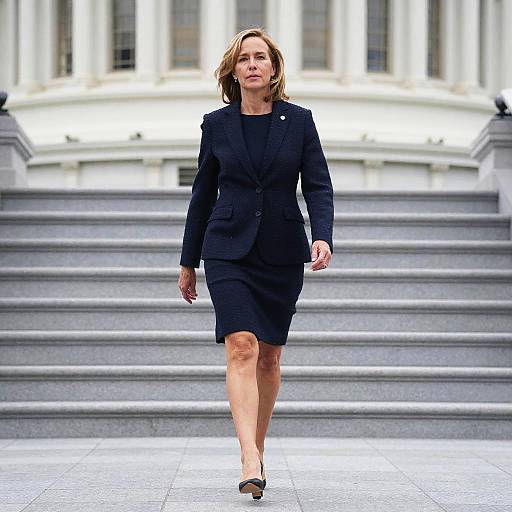 Professional Woman Walking on Capitol Steps