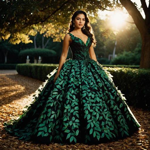 Elegant Latina Model in Nature's Gown