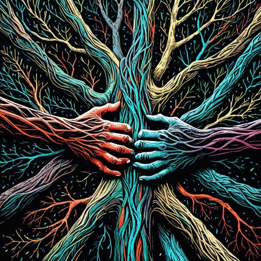 Intertwining Hands and Tree Branches Art
