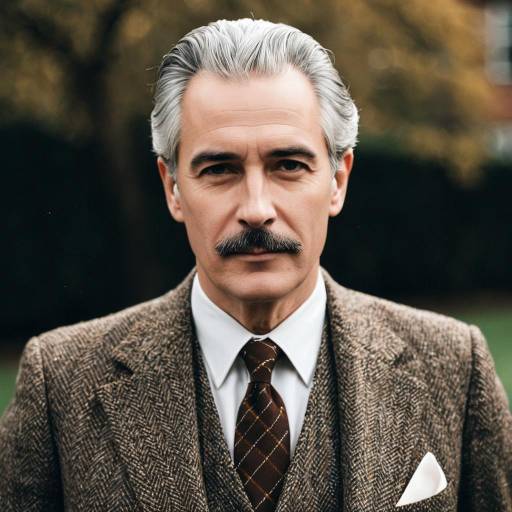 Mature Man in Vintage Tweed Suit