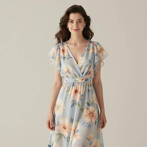 Elegant Woman in Floral Dress Portrait