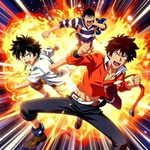 Dynamic Anime Action Scene