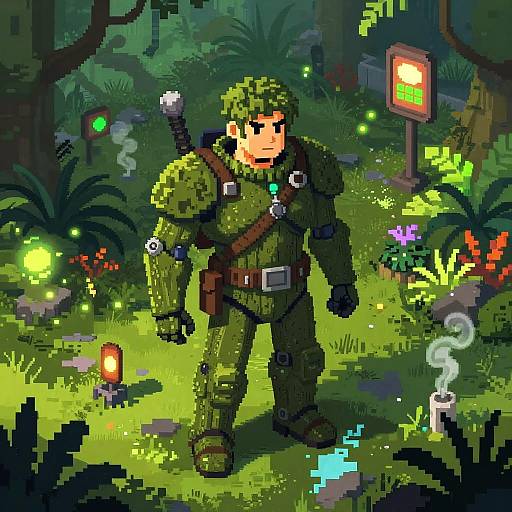 Pixel Biomechanical Park Ranger in Jungle