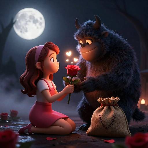 Valentine's Day Fantasy Animation Scene