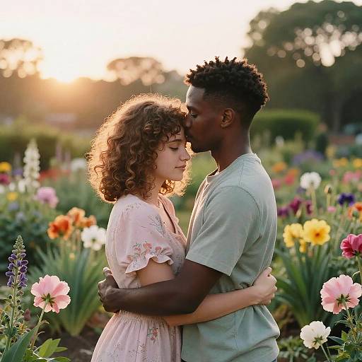 Dawn Reconciliation in Blooming Garden