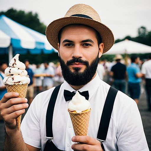 Whimsical Ice Cream Man Character Portrait