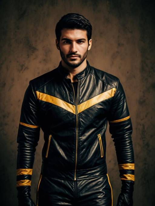 Man in Black Racer Costume