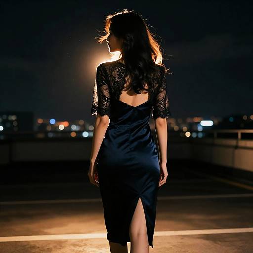 Cinematic Low-Key Backlit Woman