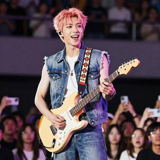 Vibrant Boy Rocker on Stage