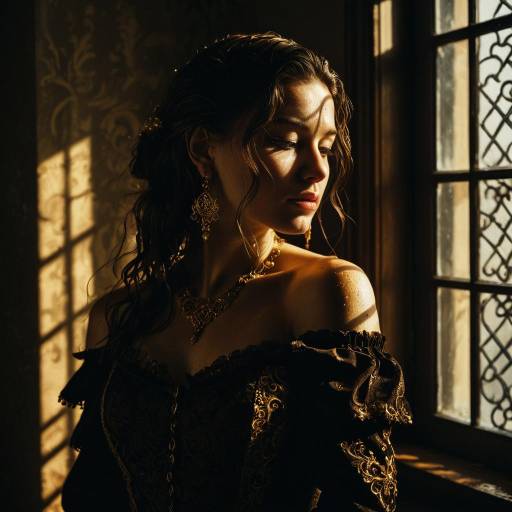 Baroque Woman in Chiaroscuro Light