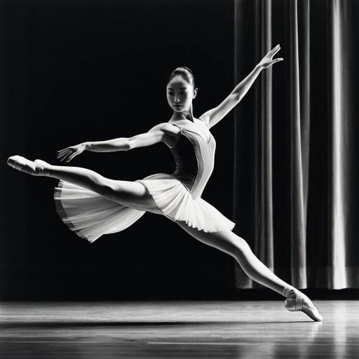 Elegant Ballet Dancer Leaping on Stage