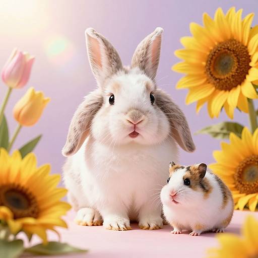 Cute Rabbit and Hamster Photoshoot