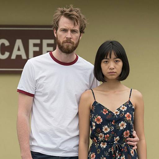 Intimate Moment in a Cafe Setting