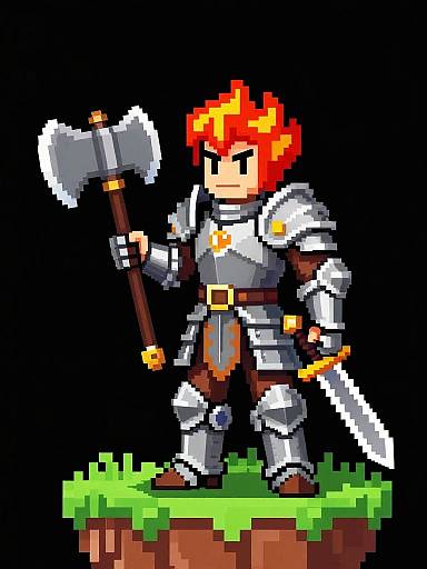 Pixel Art Knight Hero Sprite