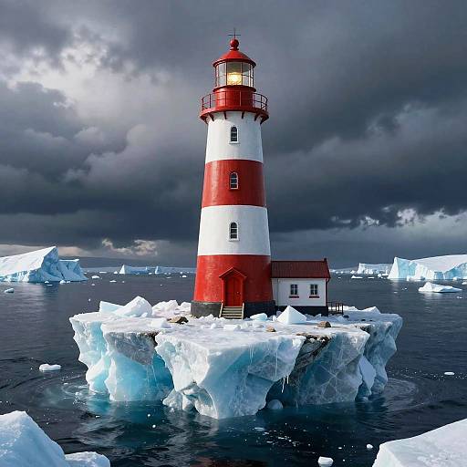 Arctic Lighthouse in Dark Theme