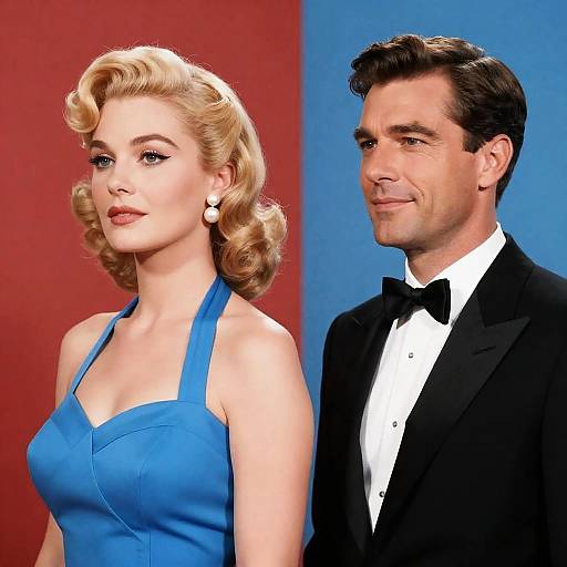 1950s Vintage Couple Portrait in Profile