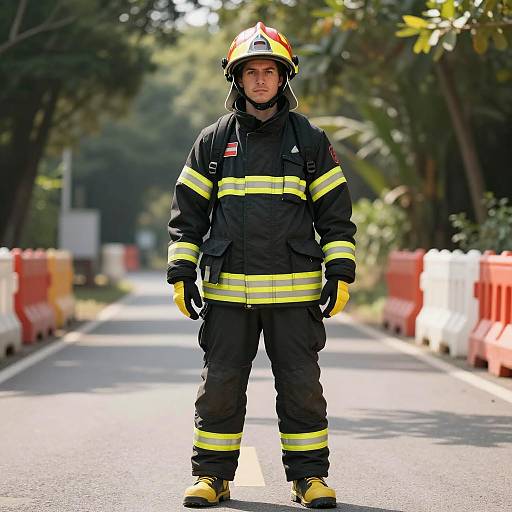 Realistic Firefighter Costume Photography