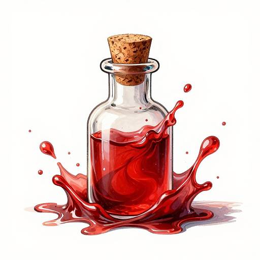 Fantasy Red Potion Vial Illustration