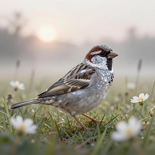 Majestic Sparrow in Dawn's Light