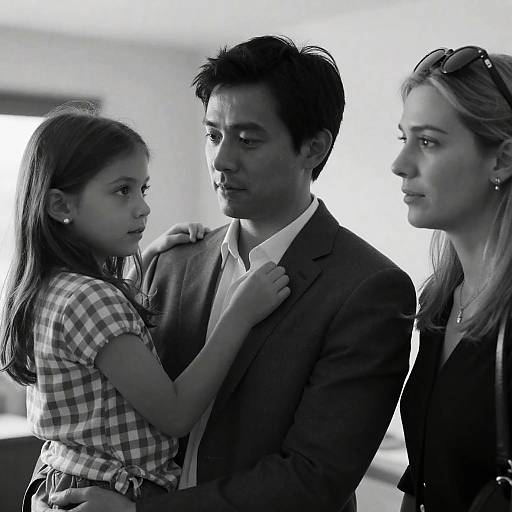 Family Portrait in Elegant Black and White