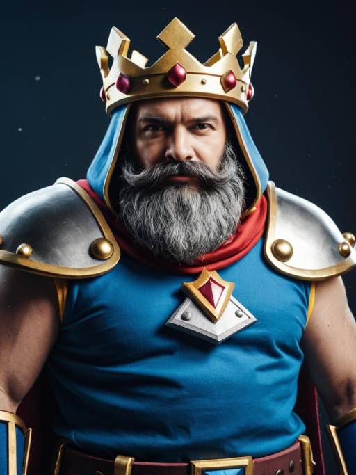Man in Clash Royale King Costume