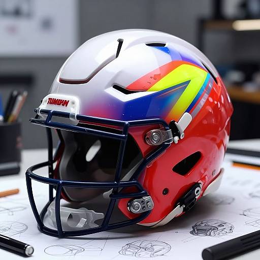 Futuristic Custom Football Helmet Design