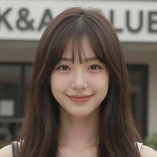 Smiling Young Woman with Blurred Background