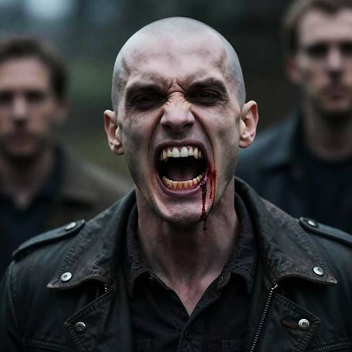 Frightening Portrait of a Menacing Figure