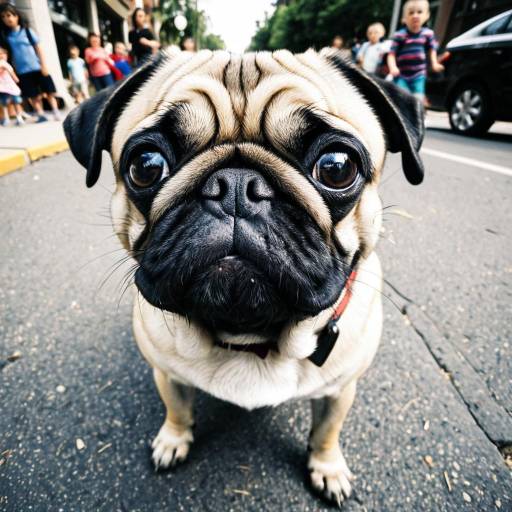 Distorted Close-Up of Pug with Fisheye Lens
