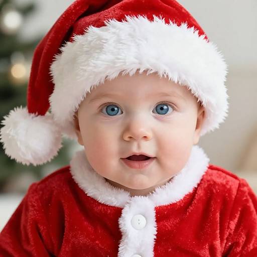 Cute Baby in Santa Outfit