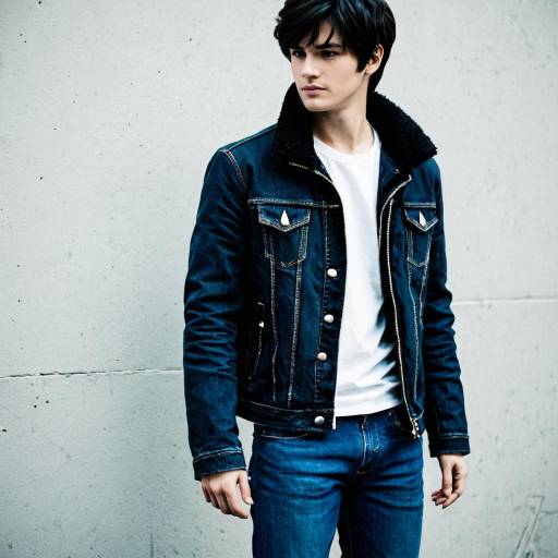 Young Man in Casual Denim Outfit