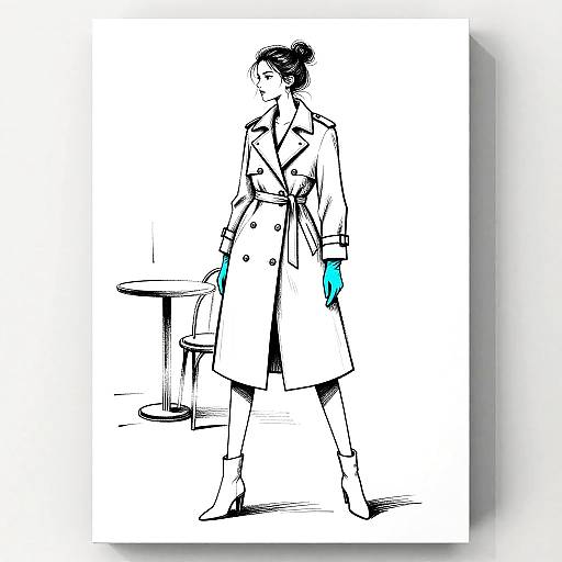 Minimalist Chic Woman in Turquoise Gloves