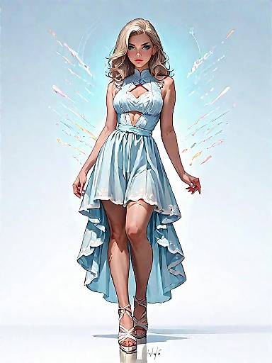 Romantic Girl in Elegant Lace Dress