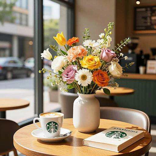 Starbucks Floral Café Vignette