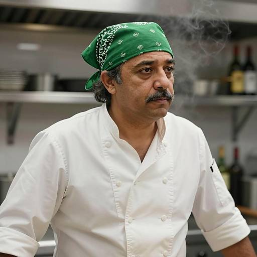 Middle-Aged Chef in a Modern Kitchen