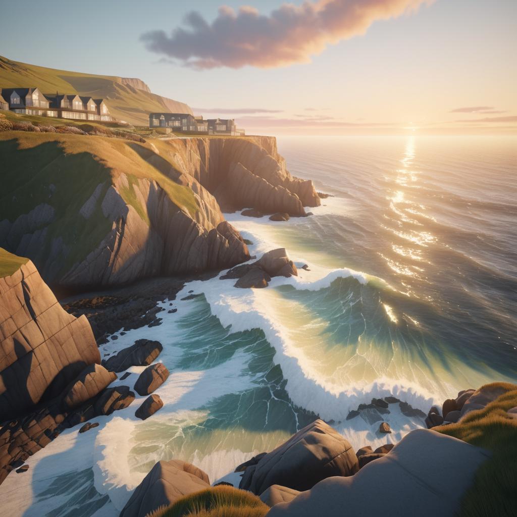 Cinematic Sunset at Coastal Cliffs