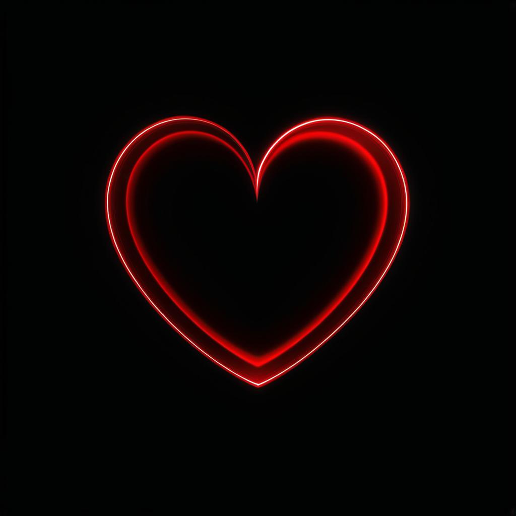 Elegant Red Heart Light Painting Art