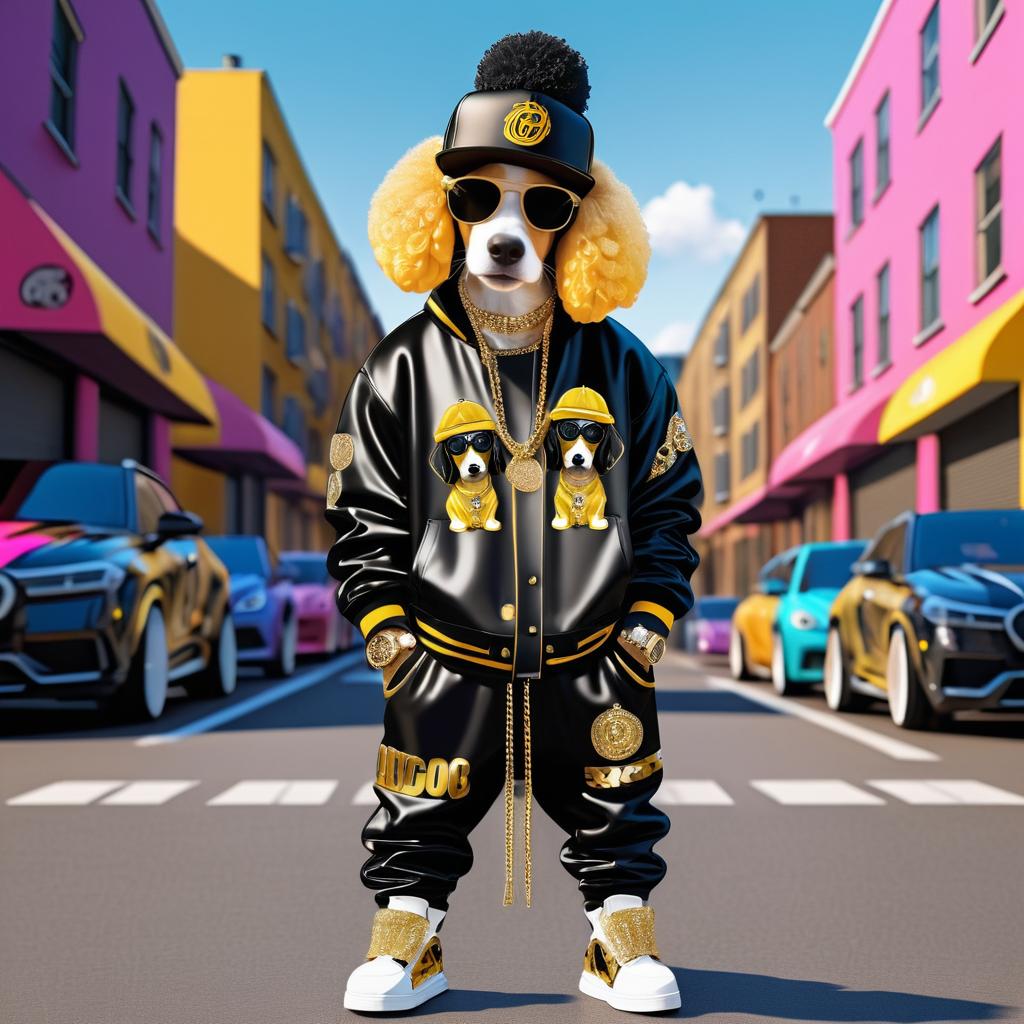 Gangster Poodle: Hip-Hop Style Portrait